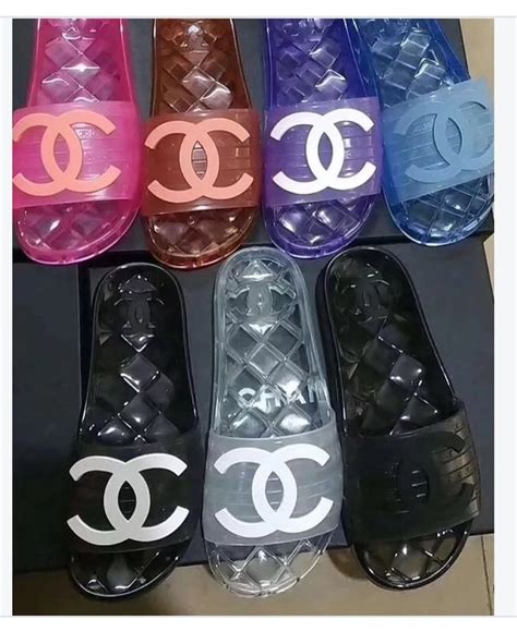 chanel jelly sandals slides replica|chanel dupe leather.